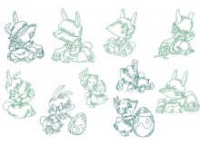 Stickserie - Ostern Mrs. Bunny 